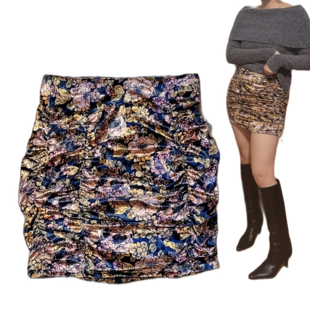 Free People Mini Gigi Velvet Skirt
